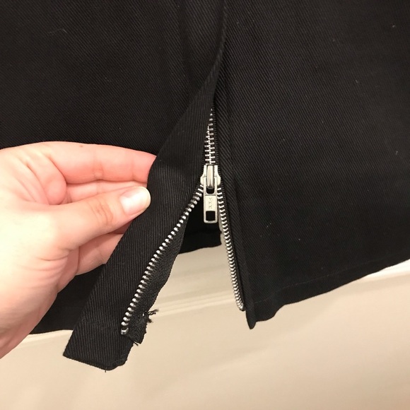 Lip Service Front Zip Pencil Skirt Small Black Zipper Slit Goth Punk 90s Y2K - Picture 5 of 11